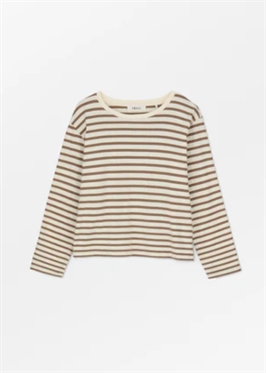 Loui oversized bluse Light Brown/White Stripe Skall Studio 